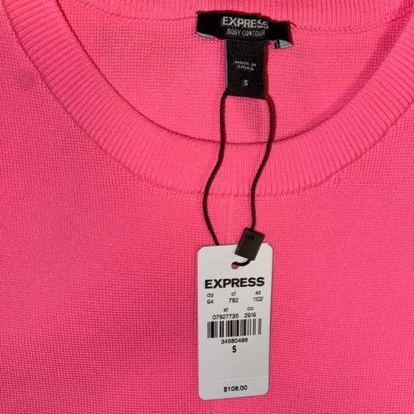 Express Body Contour Long Sleeve Color Block Cutout Mini Sweater Dress | Size S - Picture 9 of 11